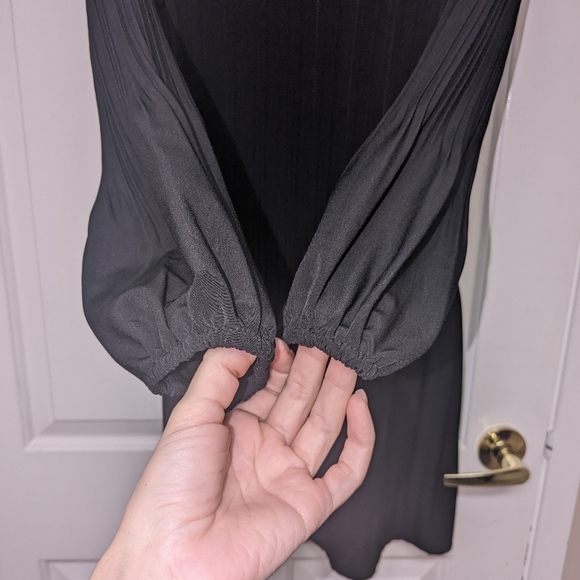 Maje Rockette Pleated Lace Dress in Black - Picture 11 of 12